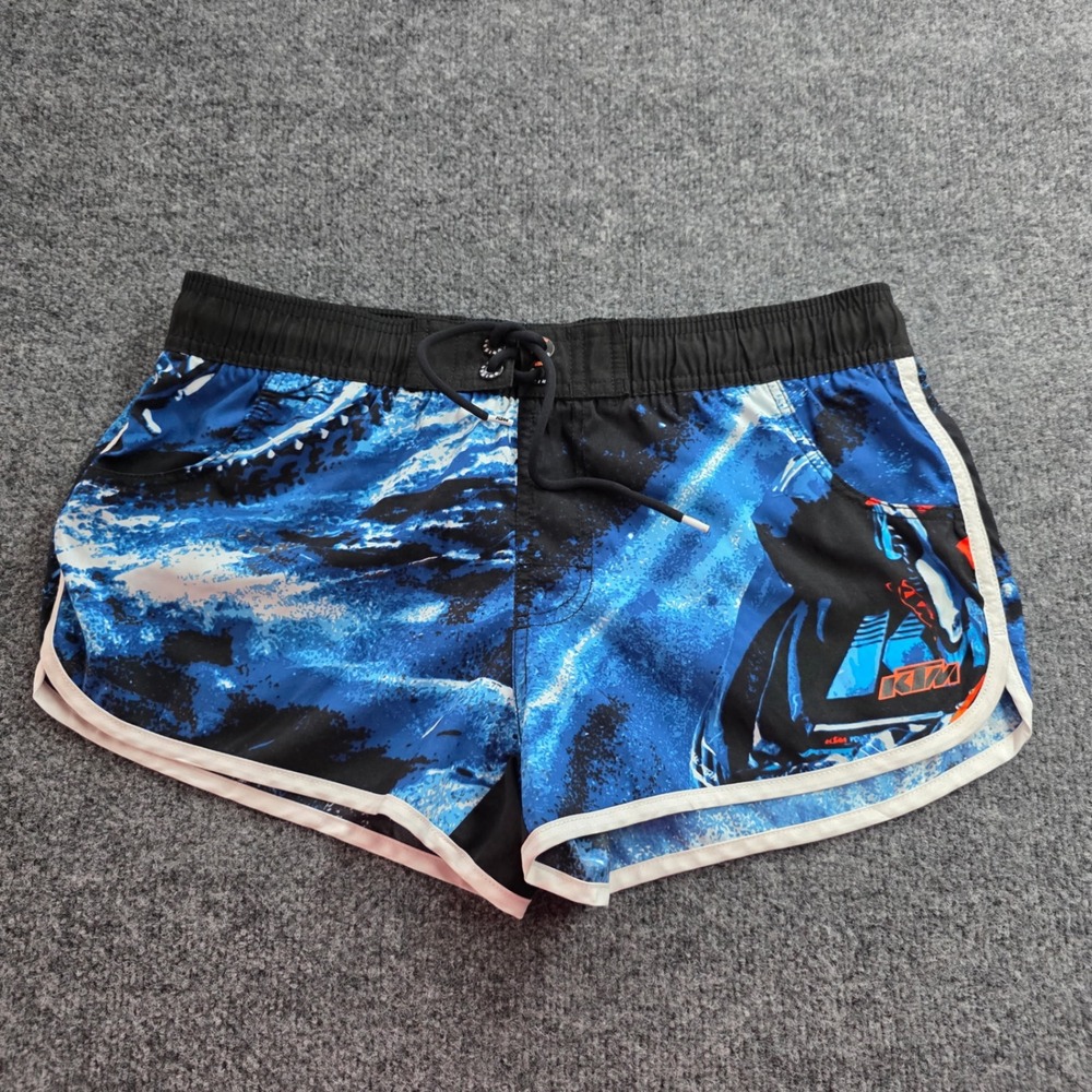 KTM Board Shorts Powerwear Graphic Shorts Blue Black Large Womens Racing